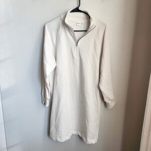 NWT White Quarter-Zip Pullover Dress Medium